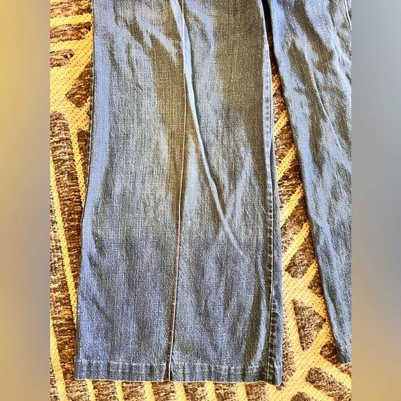 Vintage 1970s 70s Wide Leg Bell Bottom Denim Jeans Small Pics for Measurements - Picture 3 of 12